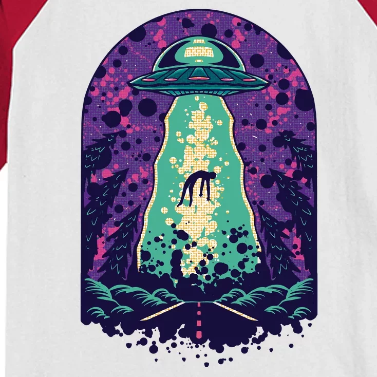 Alien Abduction Space Kids Colorblock Raglan Jersey