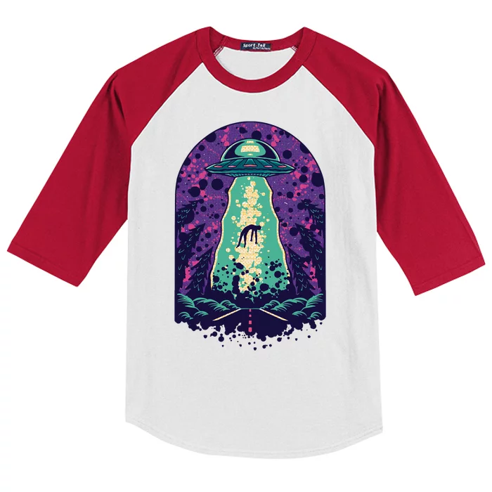 Alien Abduction Space Kids Colorblock Raglan Jersey