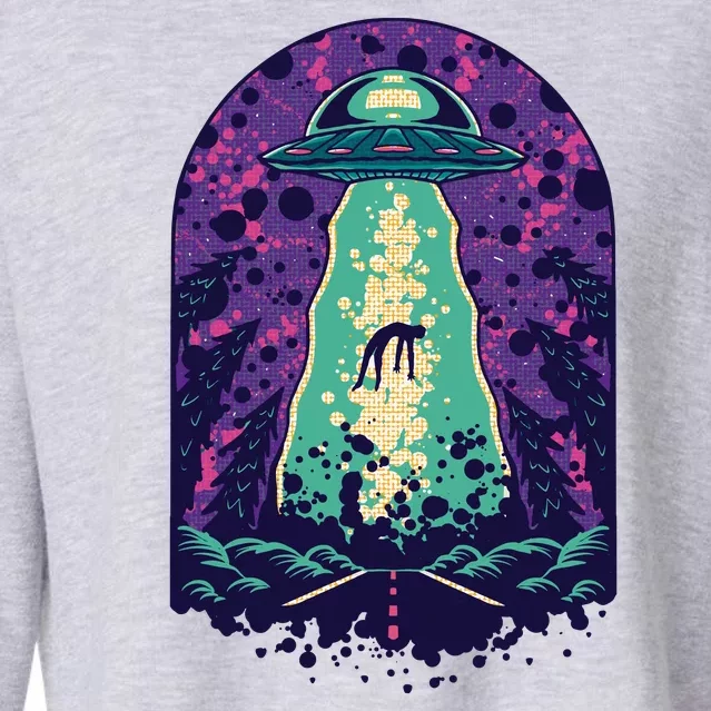 Alien Abduction Space Cropped Pullover Crew