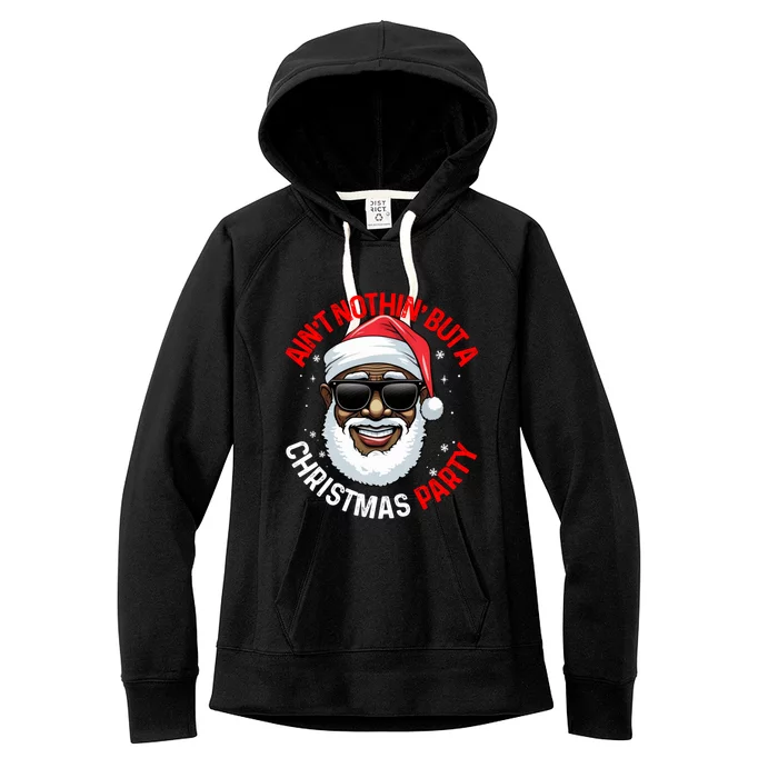 African American Santa Claus Christmas Pajama Gift Gift Women's Fleece Hoodie