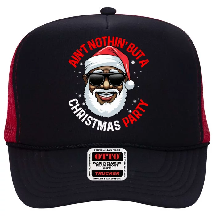 African American Santa Claus Christmas Pajama Gift Gift High Crown Mesh Trucker Hat