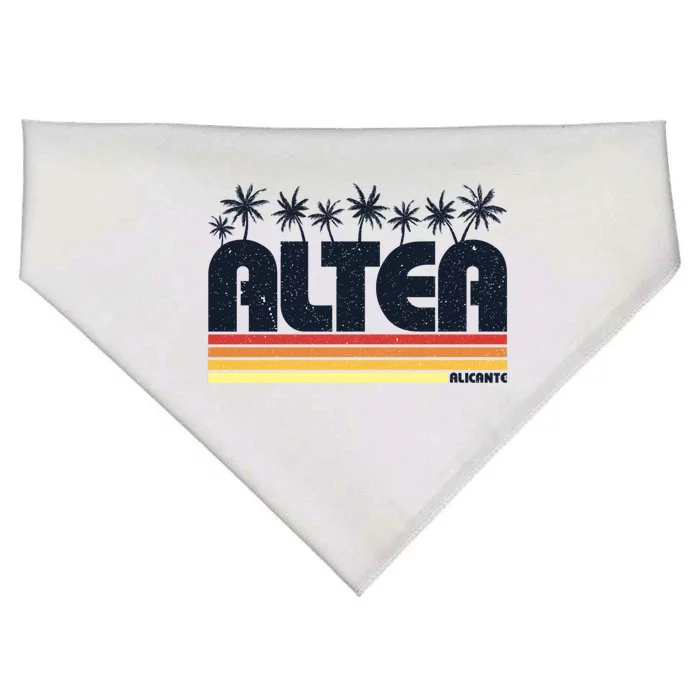 Altea Alicante Spain Retro Tourism Gift USA-Made Doggie Bandana