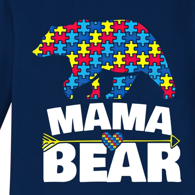 Autism Awareness S Aspergers Mama Bear Mom Gift Cool Gift Baby Long Sleeve Bodysuit