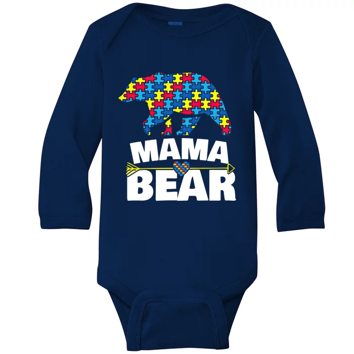 Autism Awareness S Aspergers Mama Bear Mom Gift Cool Gift Baby Long Sleeve Bodysuit