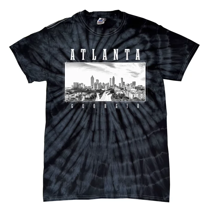 Atl Atlanta Skyline Georgia Usa America Vintage Souvenir Tie-Dye T-Shirt