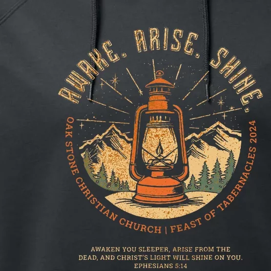 Awake Arise Shine Lantern Oak Stone Feast Of Tabernacles Performance Fleece Hoodie