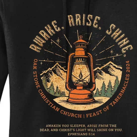 Awake Arise Shine Lantern Oak Stone Feast Of Tabernacles Women's Pullover Hoodie