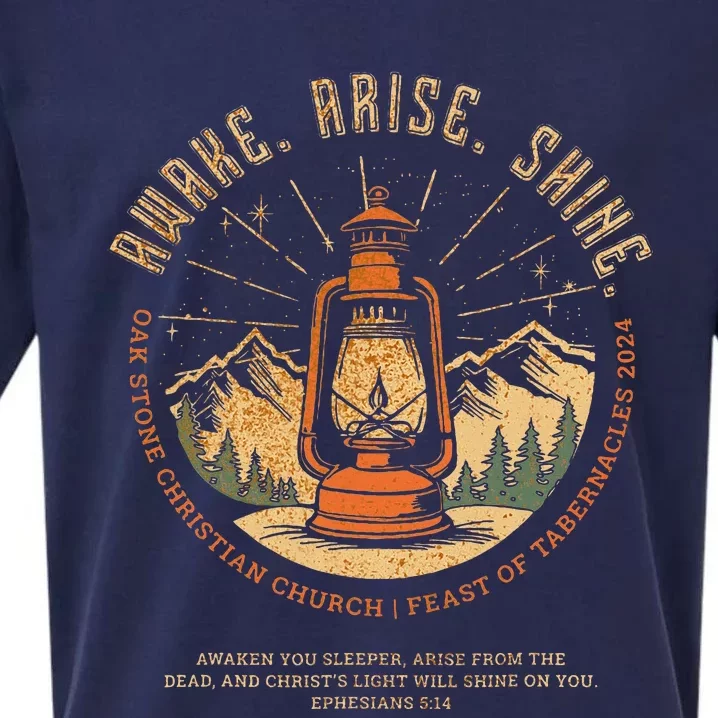 Awake Arise Shine Lantern Oak Stone Feast Of Tabernacles Sueded Cloud Jersey T-Shirt