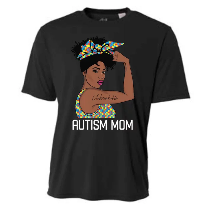 Autism Awareness Strong Mom Afro Mother Black Meaningful Gift Cooling Performance Crew T-Shirt