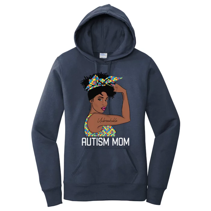 Autism Awareness Strong Mom Afro Mother Black Meaningful Gift Women's Pullover Hoodie