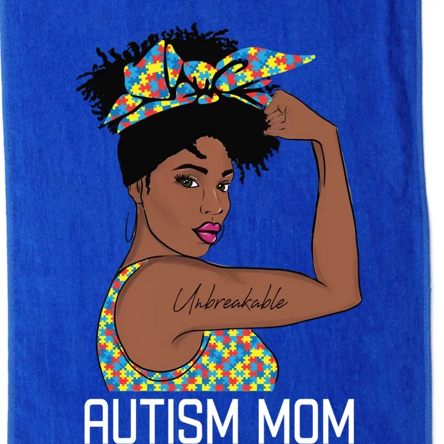 Autism Awareness Strong Mom Afro Mother Black Meaningful Gift Platinum Collection Golf Towel