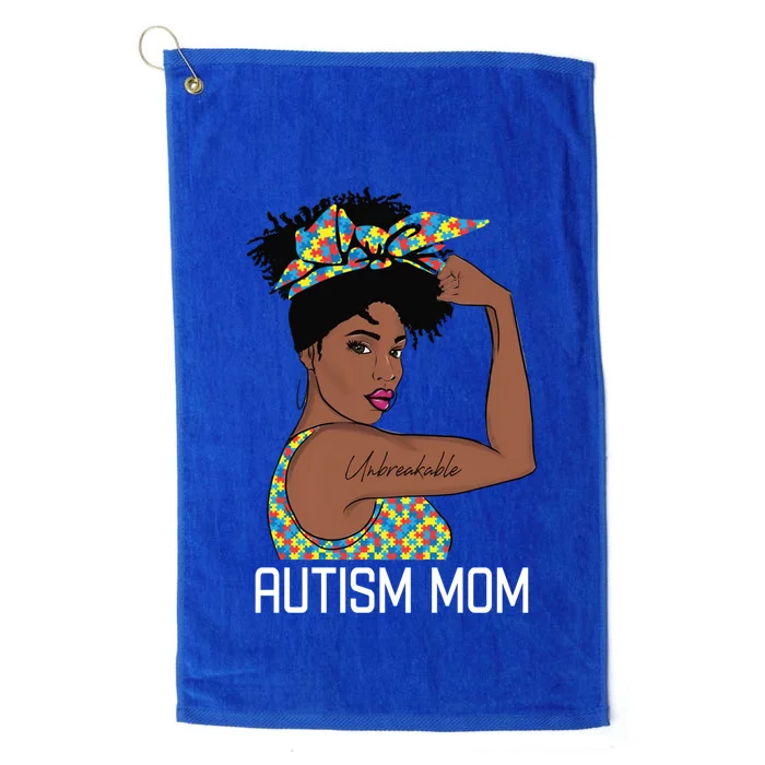 Autism Awareness Strong Mom Afro Mother Black Meaningful Gift Platinum Collection Golf Towel