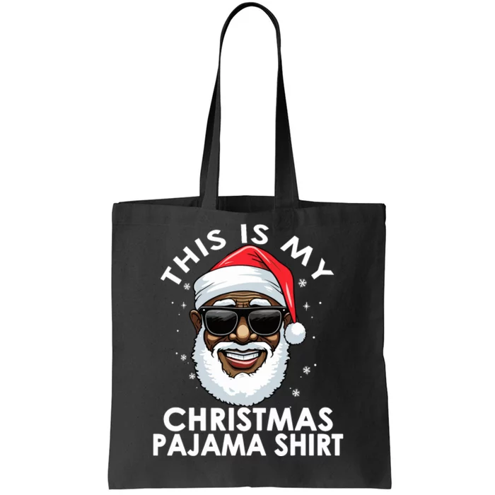 African American Santa Claus Christmas Pajamawo Tote Bag