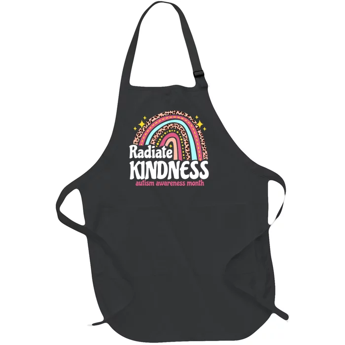 Autism Awareness special ed teacher radiate kindness rainbow Full-Length Apron With Pocket