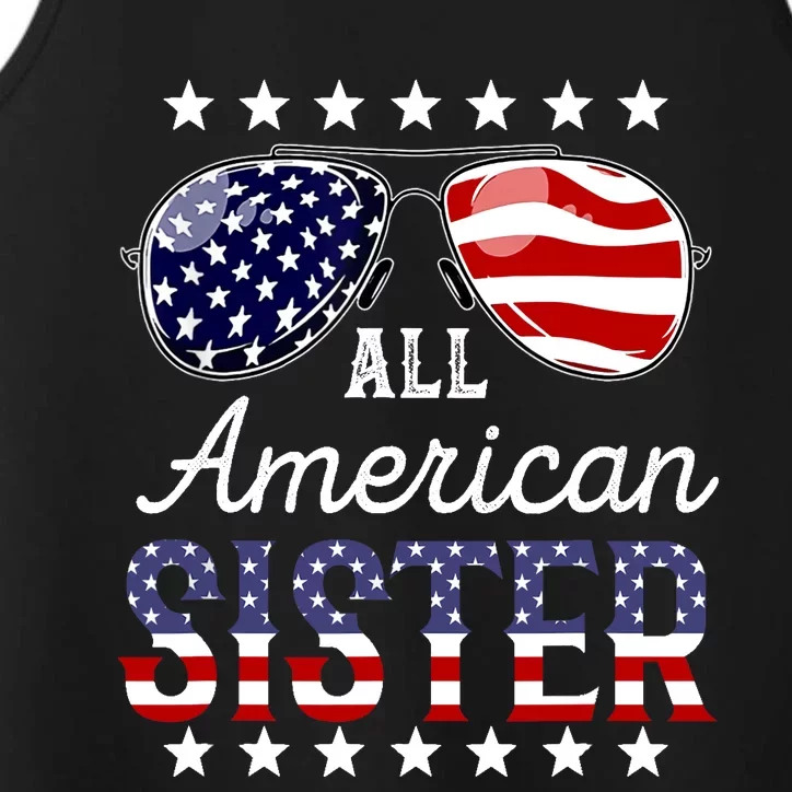 All American Sister 4th of July Sunglasses Family Performance Tank