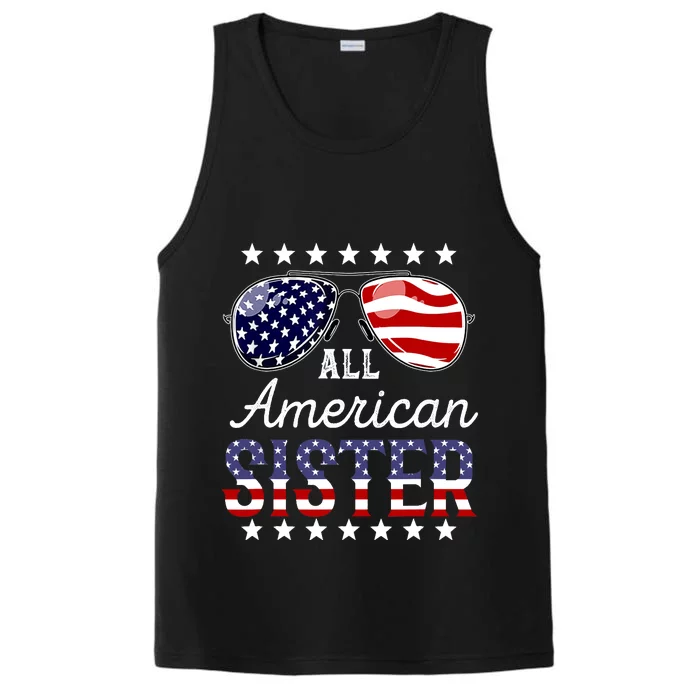 All American Sister 4th of July Sunglasses Family Performance Tank