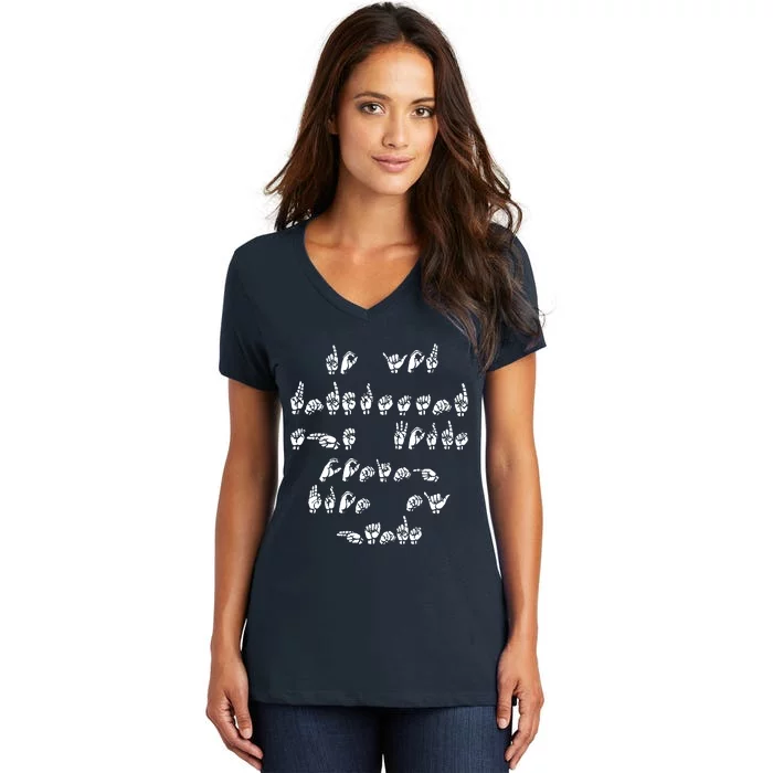 ASL American Sign Language T Women's V-Neck T-Shirt