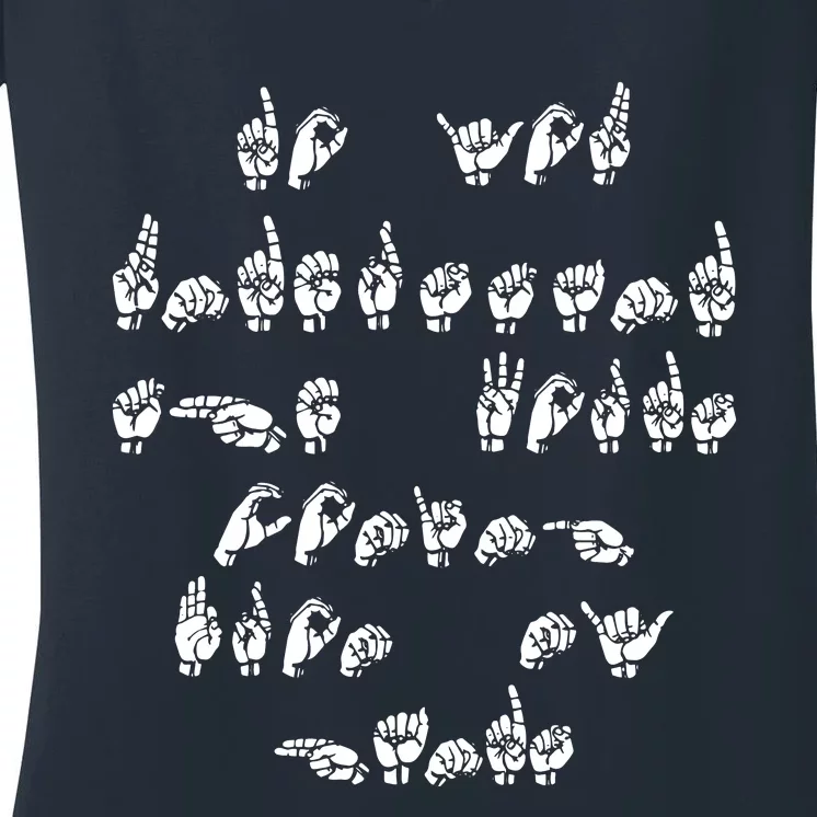 ASL American Sign Language T Women's V-Neck T-Shirt