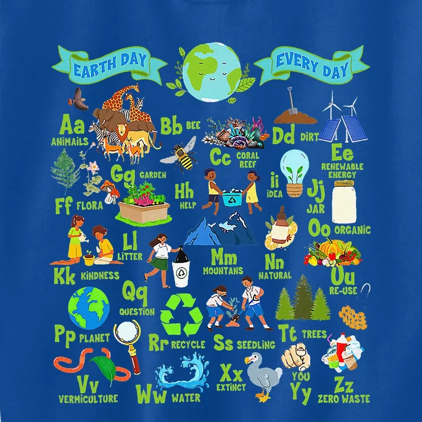 Alphabet ABCs Save Planet Earth Day Teacher Kids Sweatshirt