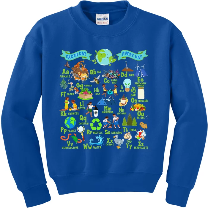 Alphabet ABCs Save Planet Earth Day Teacher Kids Sweatshirt