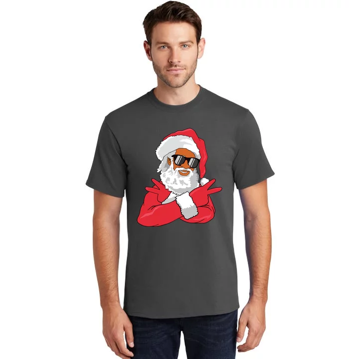 African American Santa Claus Christmas Decor Tall T-Shirt