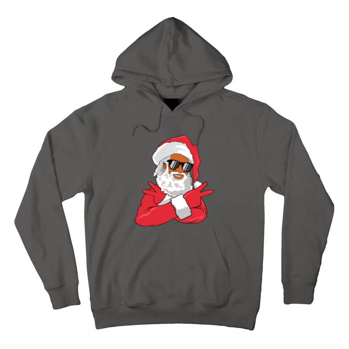 African American Santa Claus Christmas Decor Tall Hoodie