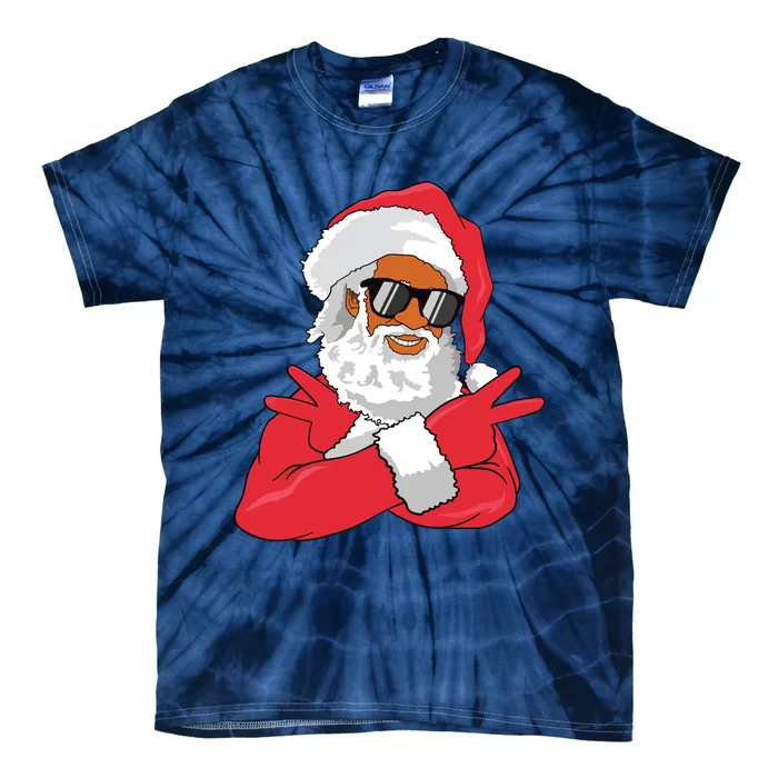 African American Santa Claus Christmas Decor Tie-Dye T-Shirt