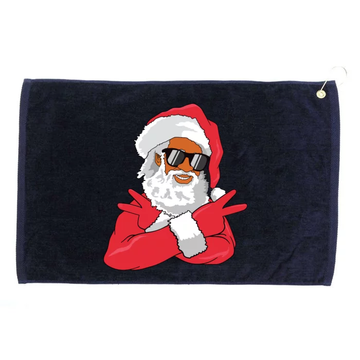 African American Santa Claus Christmas Decor Grommeted Golf Towel