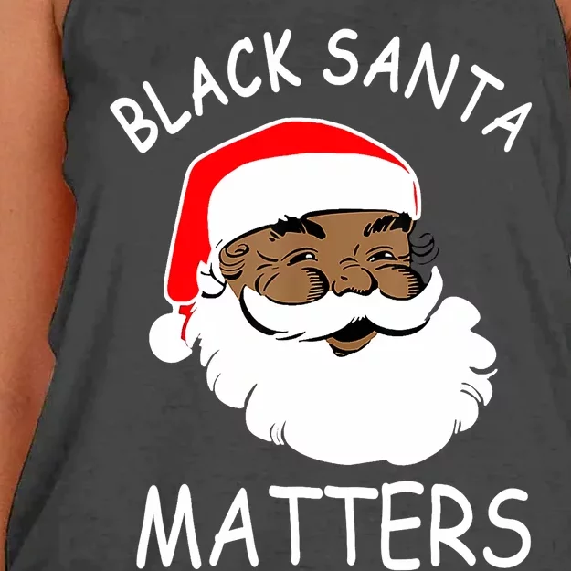 African American Santa Black Matters Christmas Pajama Family Women's Knotted Racerback Tank