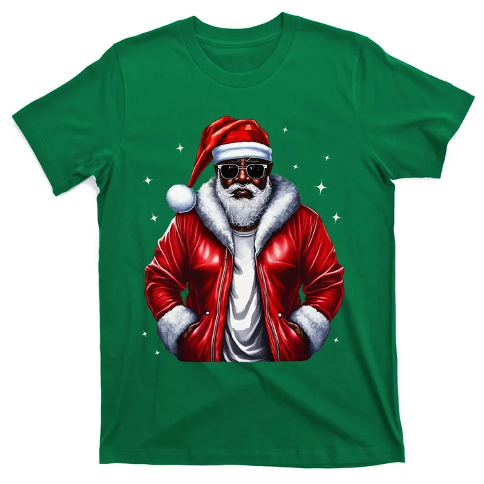 African American Santa Christmas Pajama Cool Black Xmas T-Shirt