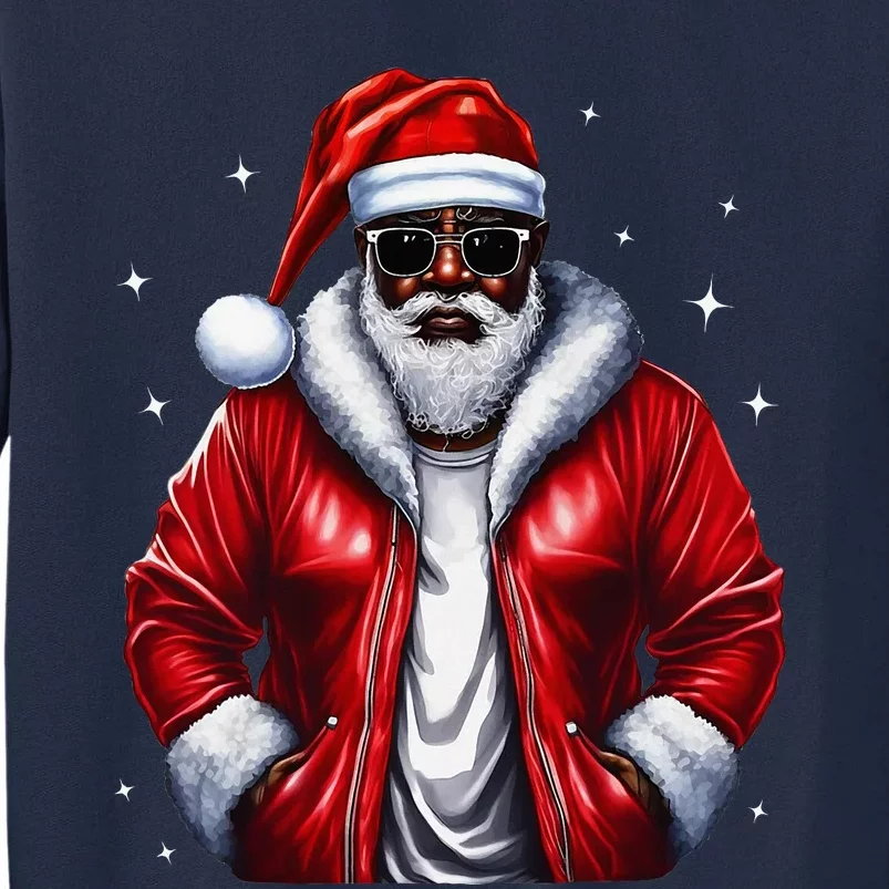 African American Santa Christmas Pajama Cool Black Xmas Tall Sweatshirt