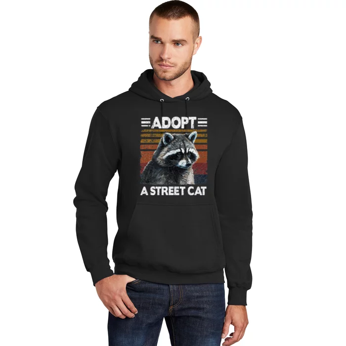 Adopt A S.T.R.E.E.T Cat Watercolor Raccoon Hoodie