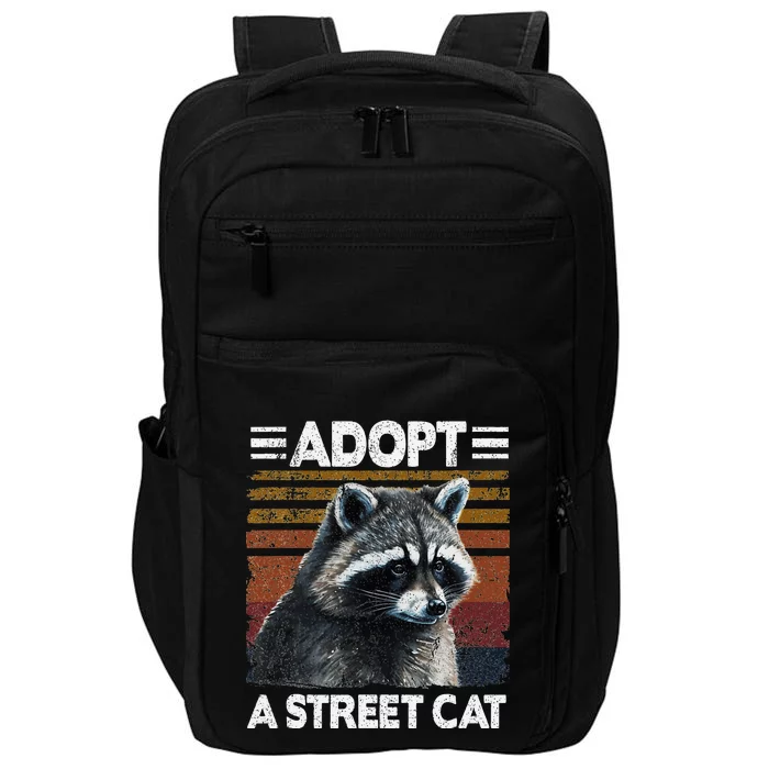 Adopt A S.T.R.E.E.T Cat Watercolor Raccoon Impact Tech Backpack