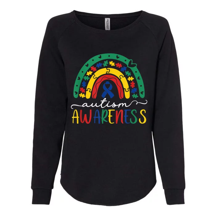 Autism Awareness Shirt Puzzle Pieces Rainbow Gifts for Mom Womens California Wash Sweatshirt