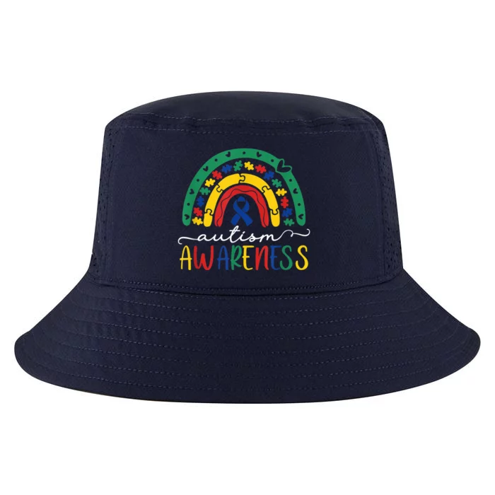 Autism Awareness Shirt Puzzle Pieces Rainbow Gifts for Mom Cool Comfort Performance Bucket Hat