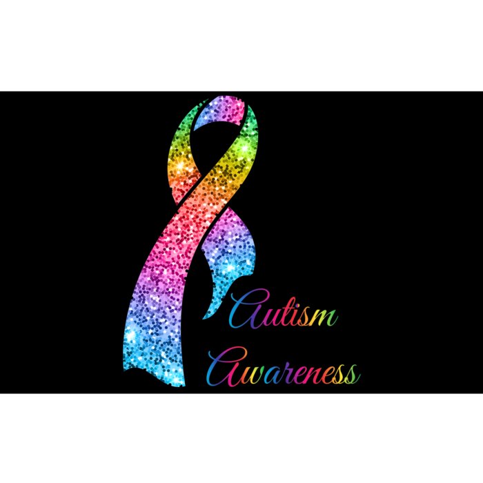 Autism Awareness Sparkle Glitter Ribbon Bumper Sticker