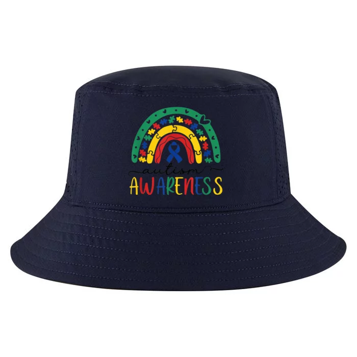 Autism Awareness Shirt Puzzle Pieces Rainbow Gifts for Mom Cool Comfort Performance Bucket Hat