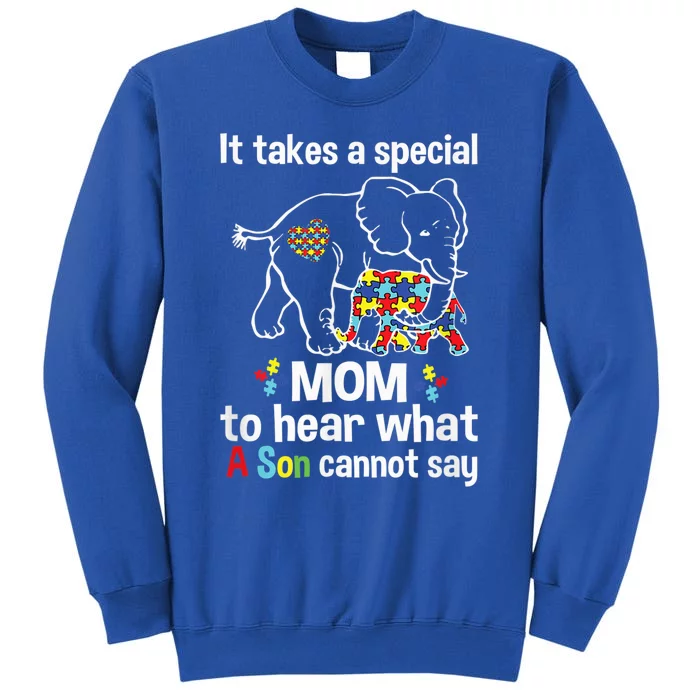 Autism Awareness Shirt Gifts for Mom Elephant Autism Mom Tall Sweatshirt