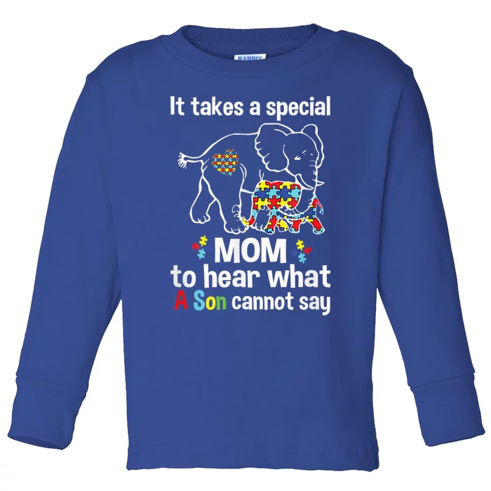 Autism Awareness Shirt Gifts for Mom Elephant Autism Mom Toddler Long Sleeve Shirt