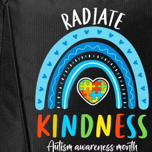 Autism Awareness Special Ed Teacher Radiate Kindness Rainbow City Backpack