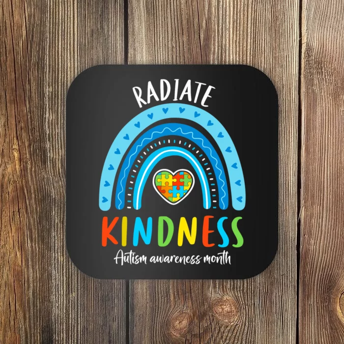 Autism Awareness Special Ed Teacher Radiate Kindness Rainbow Coaster