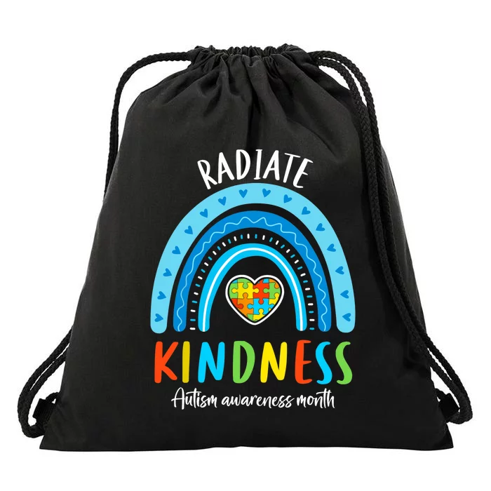 Autism Awareness Special Ed Teacher Radiate Kindness Rainbow Drawstring Bag