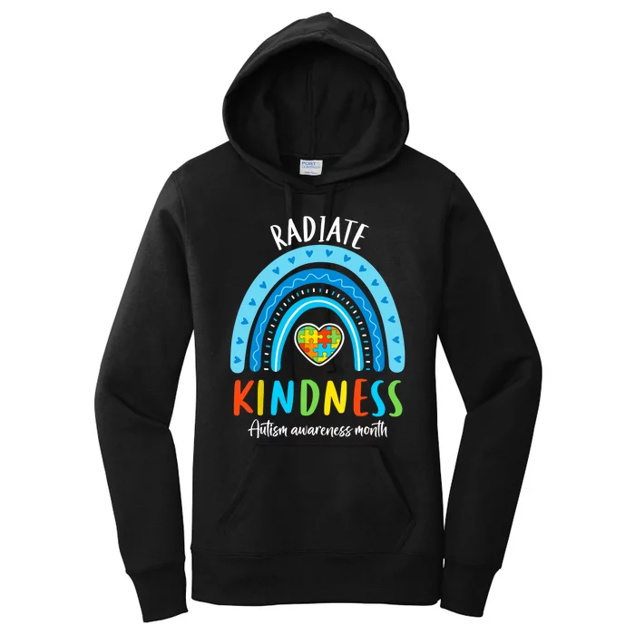 Autism Awareness Special Ed Teacher Radiate Kindness Rainbow Women's Pullover Hoodie