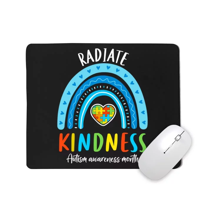 Autism Awareness Special Ed Teacher Radiate Kindness Rainbow Mousepad