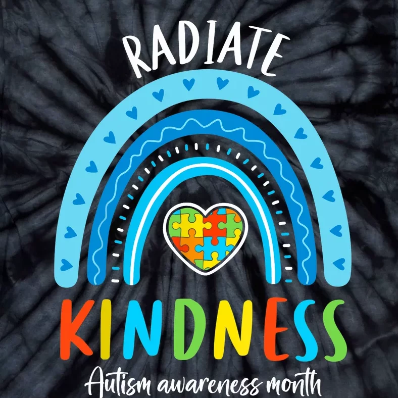 Autism Awareness Special Ed Teacher Radiate Kindness Rainbow Tie-Dye T-Shirt