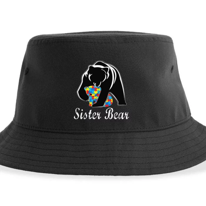 Autism Awareness Sister Bear Support Autistic Adults Sustainable Bucket Hat