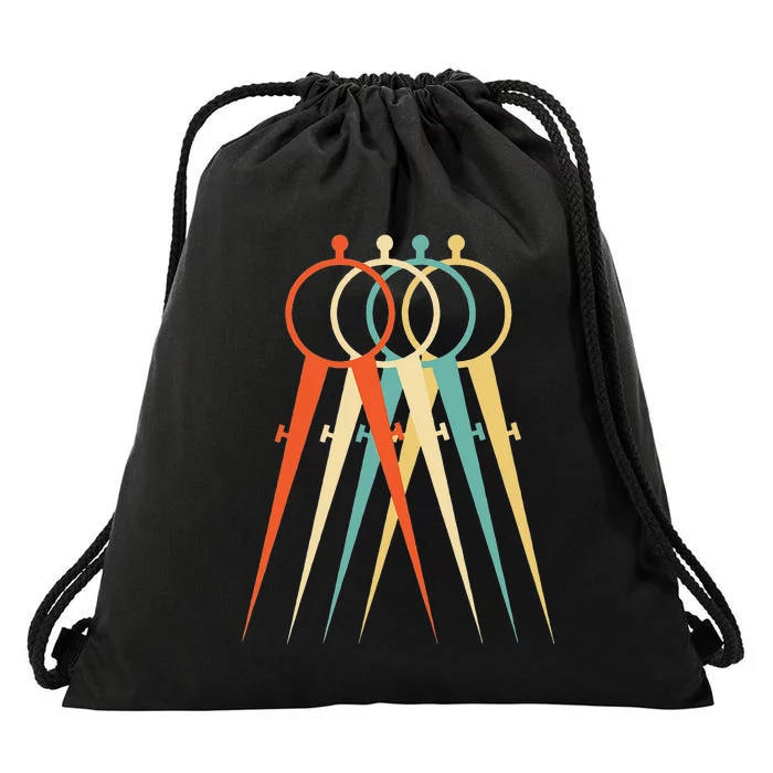 Architect Architecture Students Vintage Retro Drawstring Bag