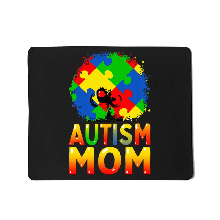 Autism Awareness Strong Mom Afro Mother Mousepad