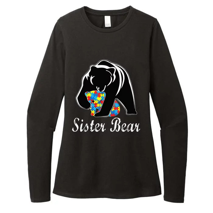 Autism Awareness Sister Bear Support Autistic Adults Womens CVC Long Sleeve Shirt