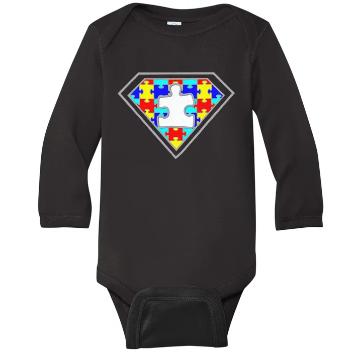 Autism Awareness Superhero Autism Gifts Boys Teacher Moms Baby Long Sleeve Bodysuit